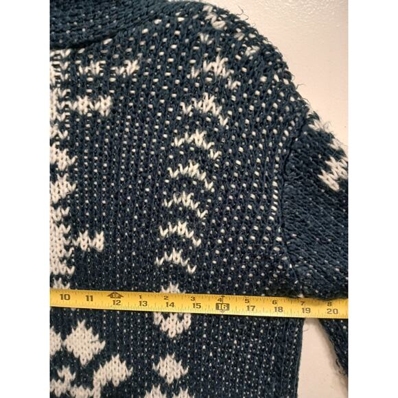 Roxy Peaceful Steph Cardigan Girls Big Sz XL Blue White Tribal Aztec Women XS/S - Picture 9 of 16